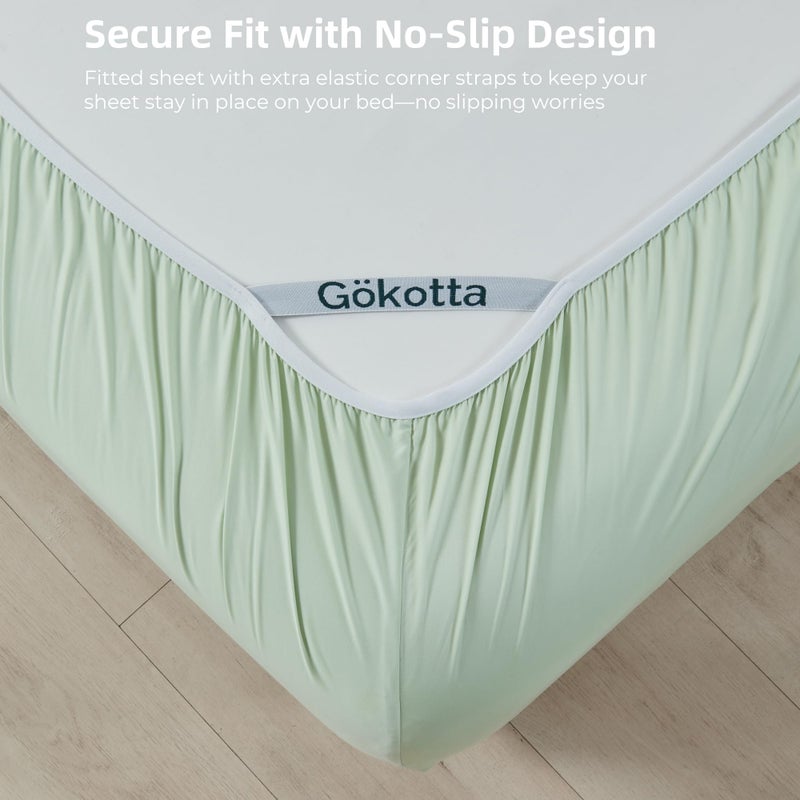 Gokotta King Size Sheets Set by Gokotta  100% Rayon Derived from Bamboo Sheets King Size  Soft & Breathable Sheets 16  Deep Pocket King Sheets With Elastic Corner Straps Moisture Wicking Double Stitching - Image 3