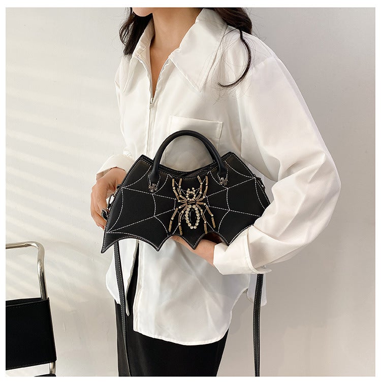 Handbag New Fashion Creative Handmade Spider Bag Personalized Embroidery Diamond Women'S Bag Pu Messenger Bag - Image 5
