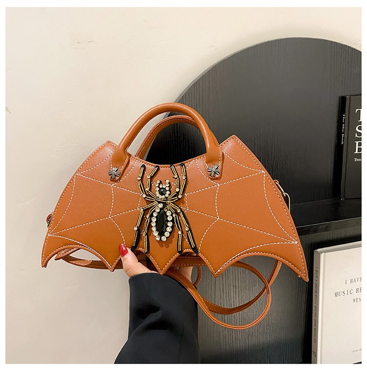 Handbag New Fashion Creative Handmade Spider Bag Personalized Embroidery Diamond Women'S Bag Pu Messenger Bag - Image 1