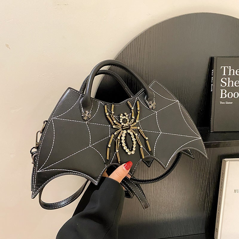 Handbag New Fashion Creative Handmade Spider Bag Personalized Embroidery Diamond Women'S Bag Pu Messenger Bag - Image 2