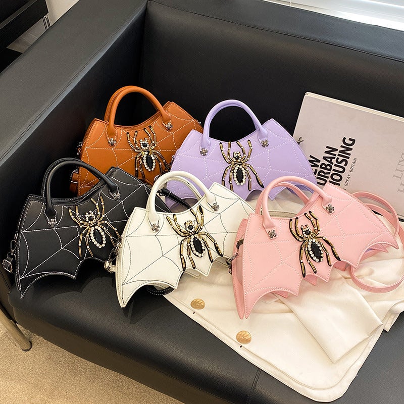 Handbag New Fashion Creative Handmade Spider Bag Personalized Embroidery Diamond Women'S Bag Pu Messenger Bag - Image 3