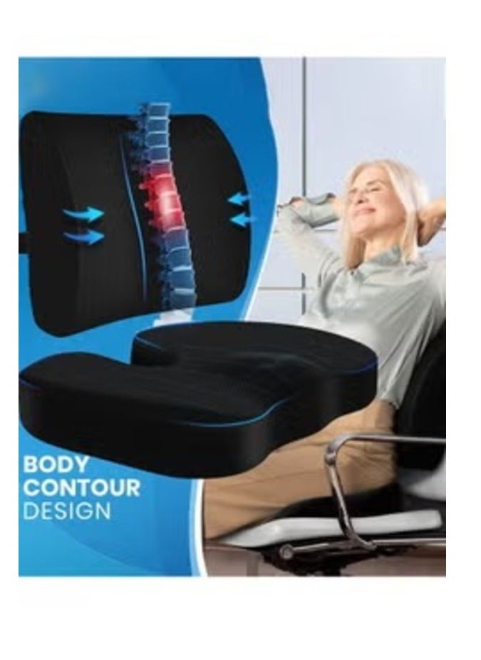 Relax Smart Lumbar Support Pillow Chair Cushion Seat Cushion for Office Chair Lumbar Support Pillow for Chair Car Seat Cushion Back Support for Sciatica Lower Back/Tailbone Pain Relief Desk Pad  - Image 1