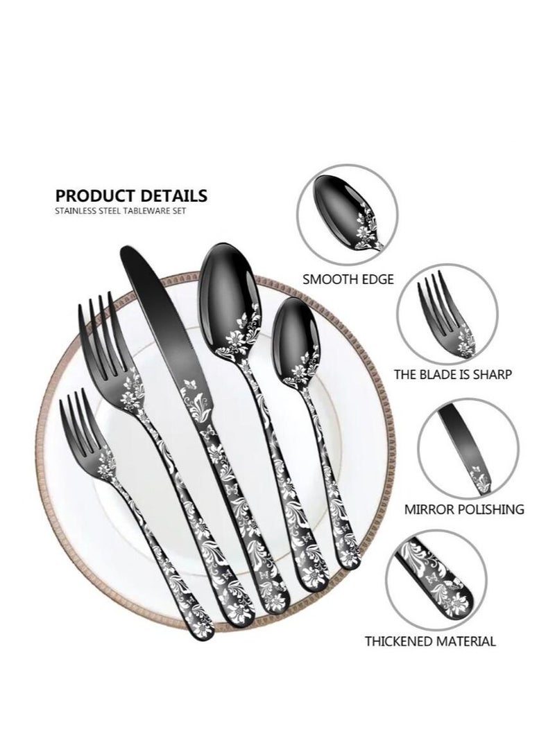 MIXDE 20-Piece Western Style Eco-Friendly Dishwasher Safe Stainless Steel Cutlery Set - Image 2