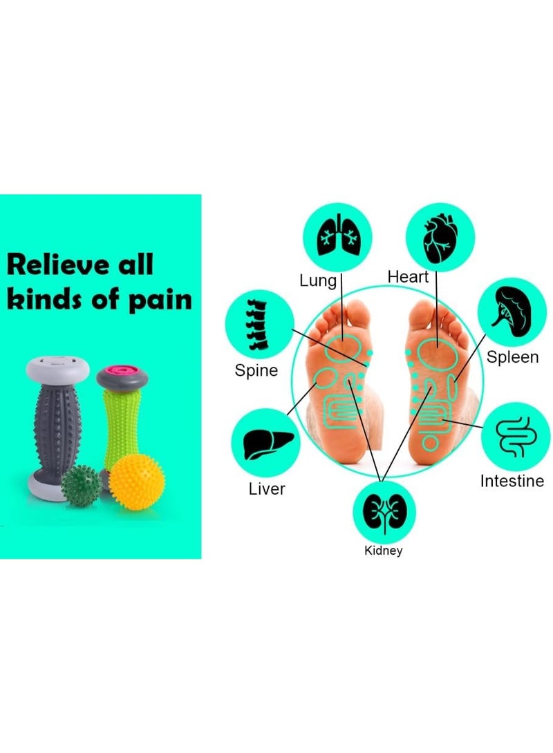 Bukela Plantar Fasciitis Relief, Foot Roller & Massager for Plantar Fasciitis, Neuropathy & Reflexology - 2 Foot Massage Roller & Ball (Green, Large) - Image 2