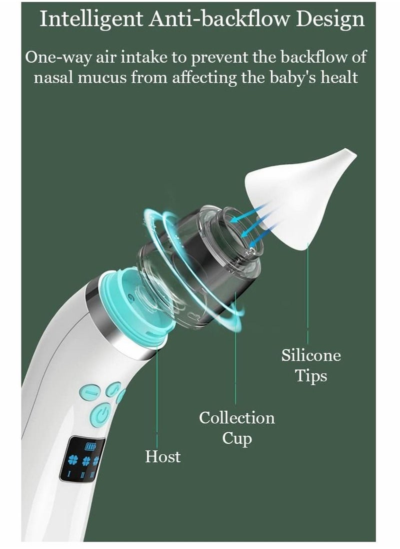 SYOSI - Baby Rechargeable Portable Electric Nasal Aspirator With 4 Silicone Nose Tips, 3 Levels Of Music Soothing Functions - Image 1