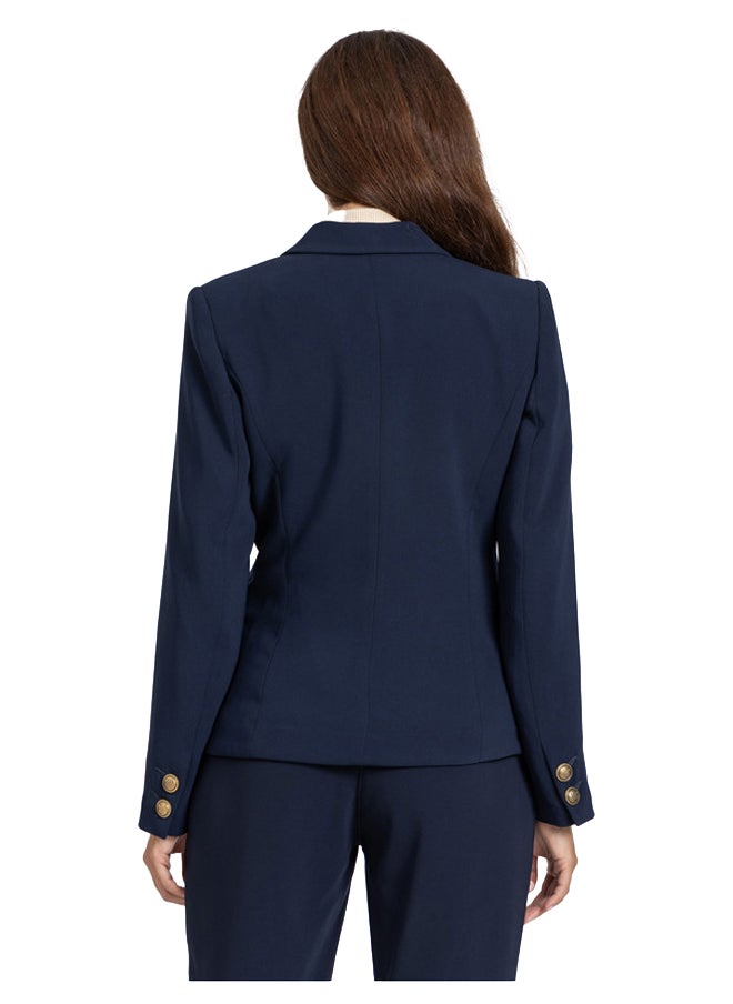 Esla Notched Lapel Basic Plain Blazer  - Image 3