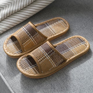 Rattan Straw Household Sandals and Slippers Mens Soft Bottom Non-slip Womens Summer Indoor Home Summer Home Four Seasons Linen Large plaid platform sandals - pzsku/Z0ED65180D1E87DF688B6Z/45/1746232768/8c3c8a49-5511-451f-aac9-7f523b3024ea