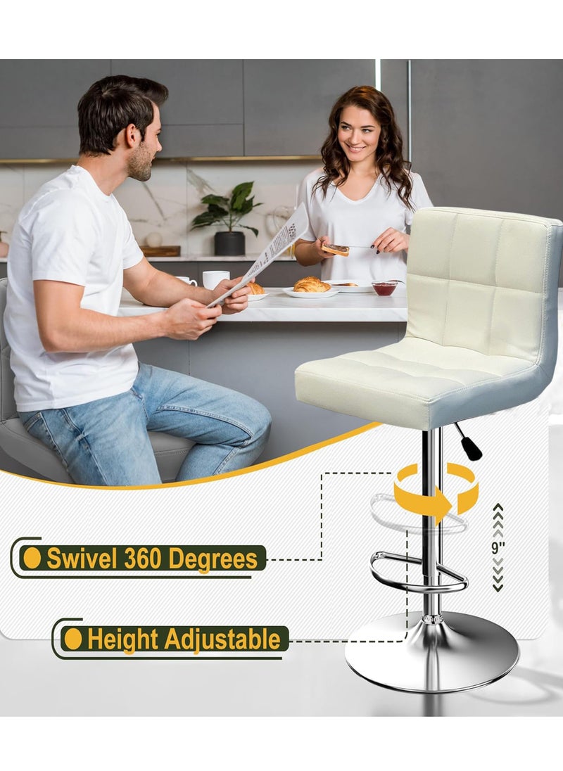 SET OF 2 Modern Adjustable Counter Height Barstools