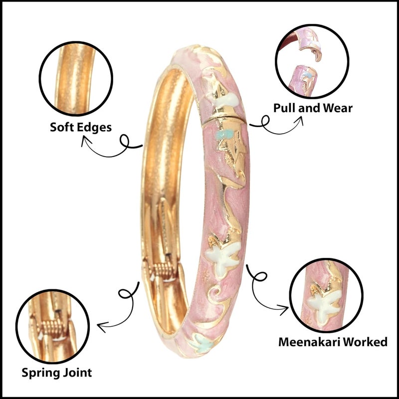 STYOLLO Stylish Alloy Enamel Metal Bracelet Set For Women & Girls | Beautiful Cuff Kada Charm Gift for Birthday | Designer Bracelet | Gift For Girls | Perfect Wedding & Festival Bracelet Accessories - Image 5