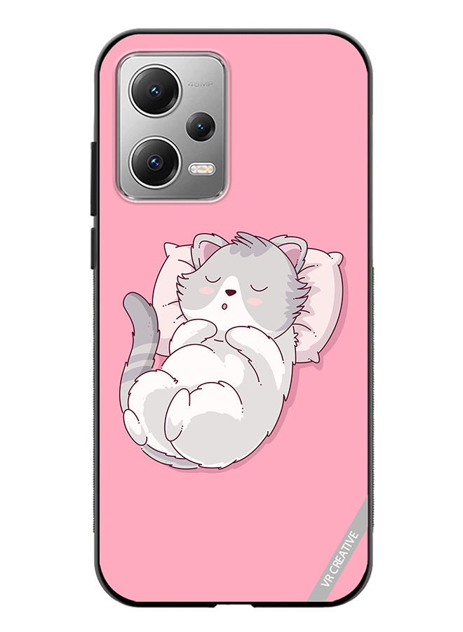 VR CREATIVE Protective Case Cover For Xiaomi Redmi Note 12 Cozy Cat Design Multicolour - Image 1