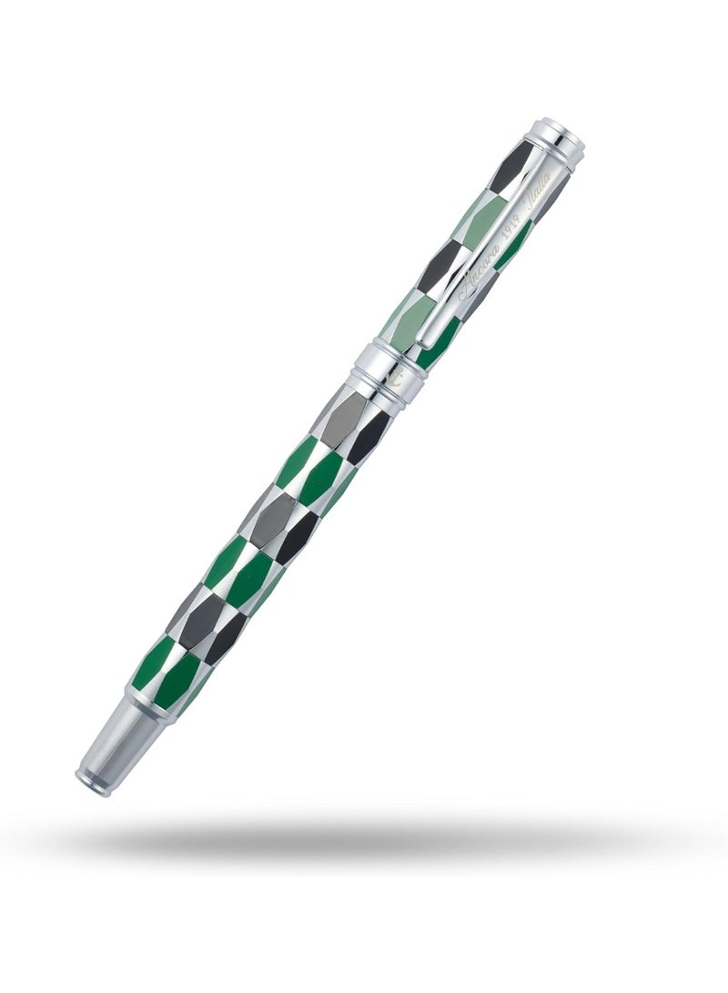 أنكورا قلم ANCORA 1919 Masquerade إصدار محدود من 88 قطعة قلم رولربول فاخر بغطاء مطلي بالمينا (أخضر) - Image 5