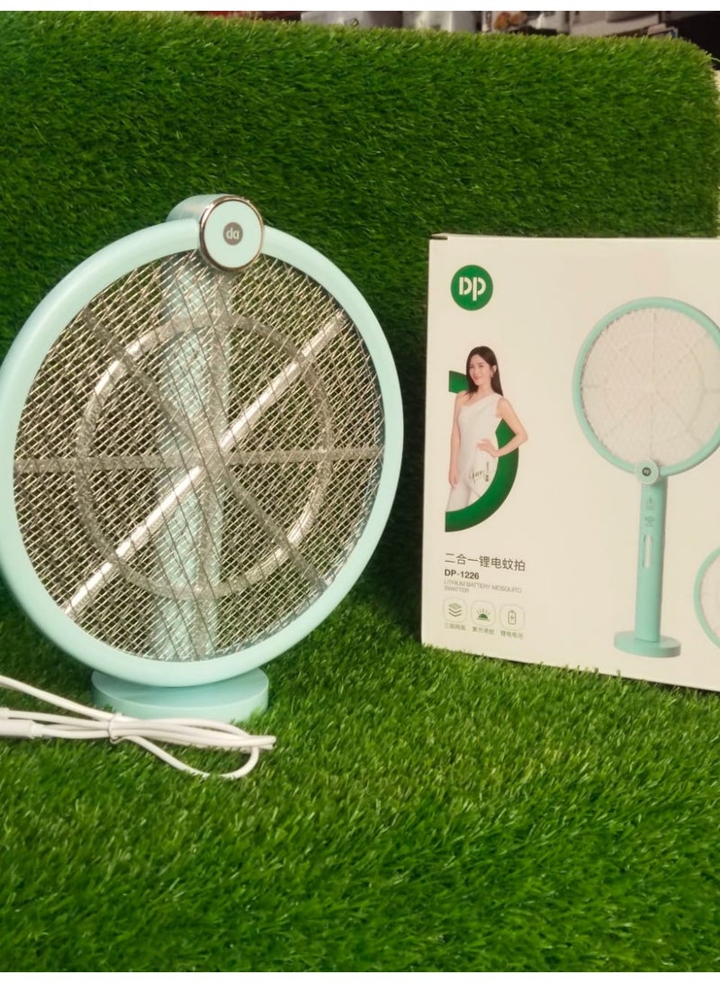 دي بي مضرب البعوض الإلكتروني القابل لإعادة الشحن DP-839 ثنائي الوظائف مع شاشة رقمية وموجة ضوئية بنفسجية - 2000 مللي أمبير - Image 2