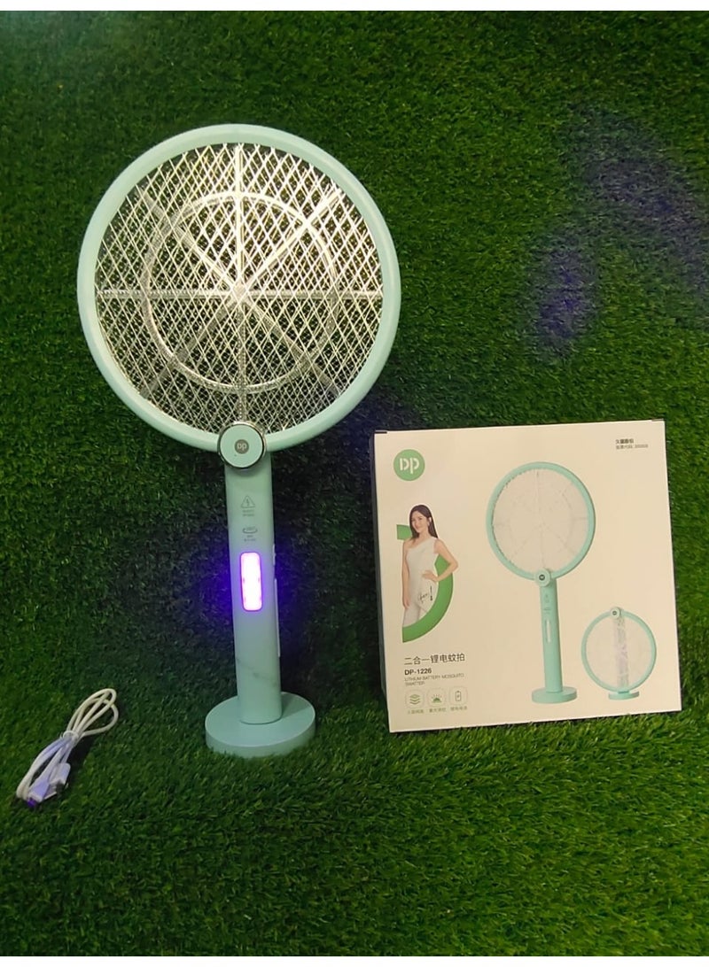 دي بي مضرب البعوض الإلكتروني القابل لإعادة الشحن DP-839 ثنائي الوظائف مع شاشة رقمية وموجة ضوئية بنفسجية - 2000 مللي أمبير - Image 3