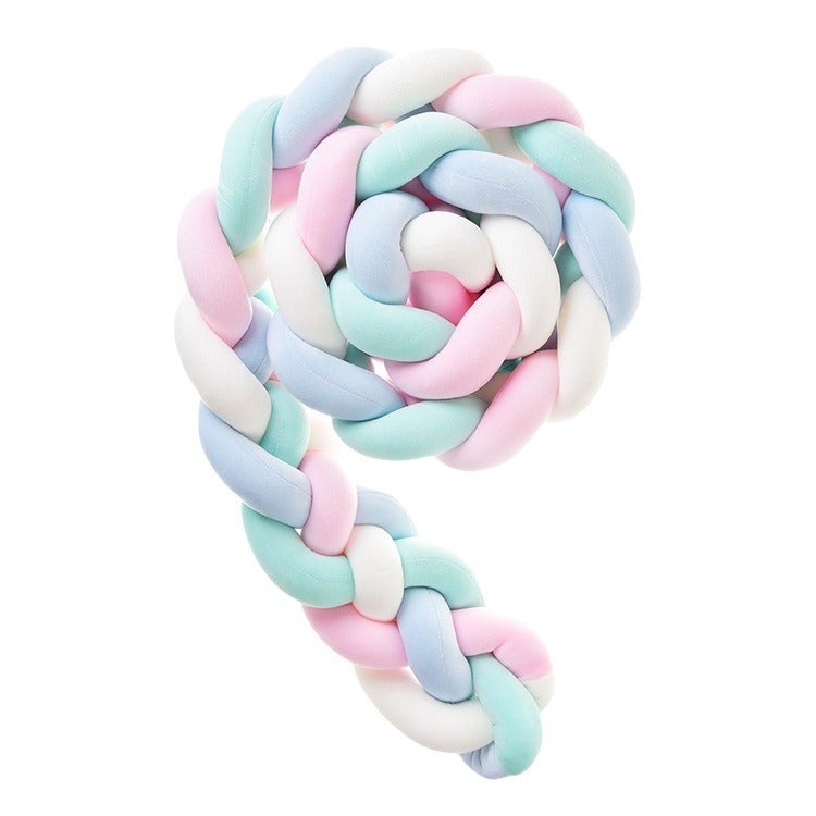 Ins Braided Long Knotted Ball Four-Strand Braided Bedside Pillow Ball Kidsren'S Anti-Collision Strip - Image 5