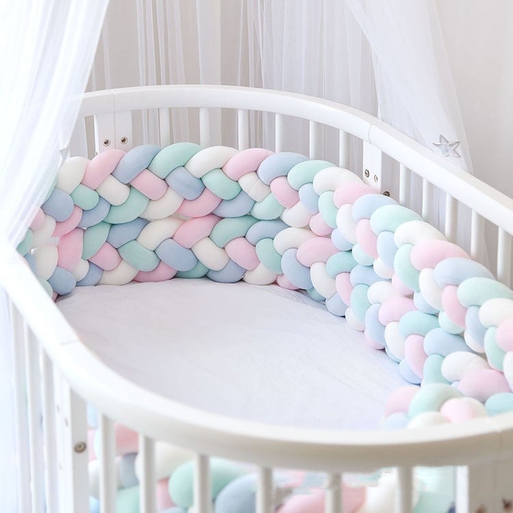 Ins Braided Long Knotted Ball Four-Strand Braided Bedside Pillow Ball Kidsren'S Anti-Collision Strip - Image 2