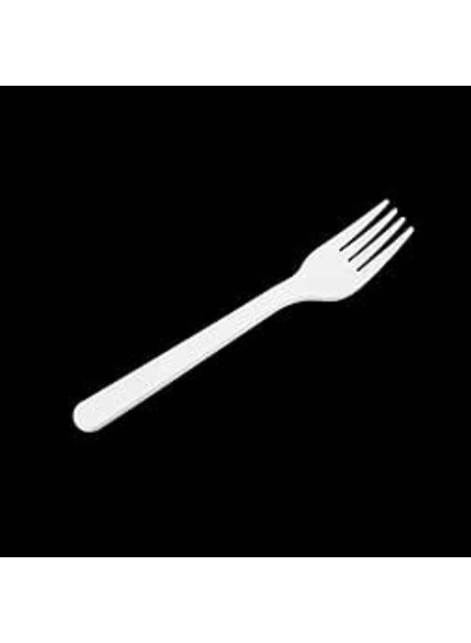 كرنو أدوات مائدة KRNO عالية الجودة للاستخدام مرة واحدة - عبوة من 50 شوكة بيضاء - أدوات بلاستيكية متينة للحفلات والمناسبات وحفلات تقديم الطعام - متوفرة باللونين الأسود والأبيض