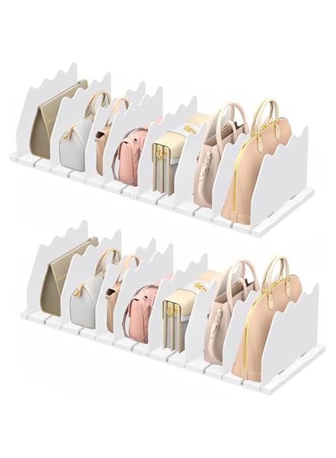 Arabest Purse Storage Organizer for Closet, White Closet Bag Storage Dividers Rack Shelf Purse Dividers for Closet Organization Handbag Separators Closet Purse Organizers and Storage, 4 Pack, White  - Image 1