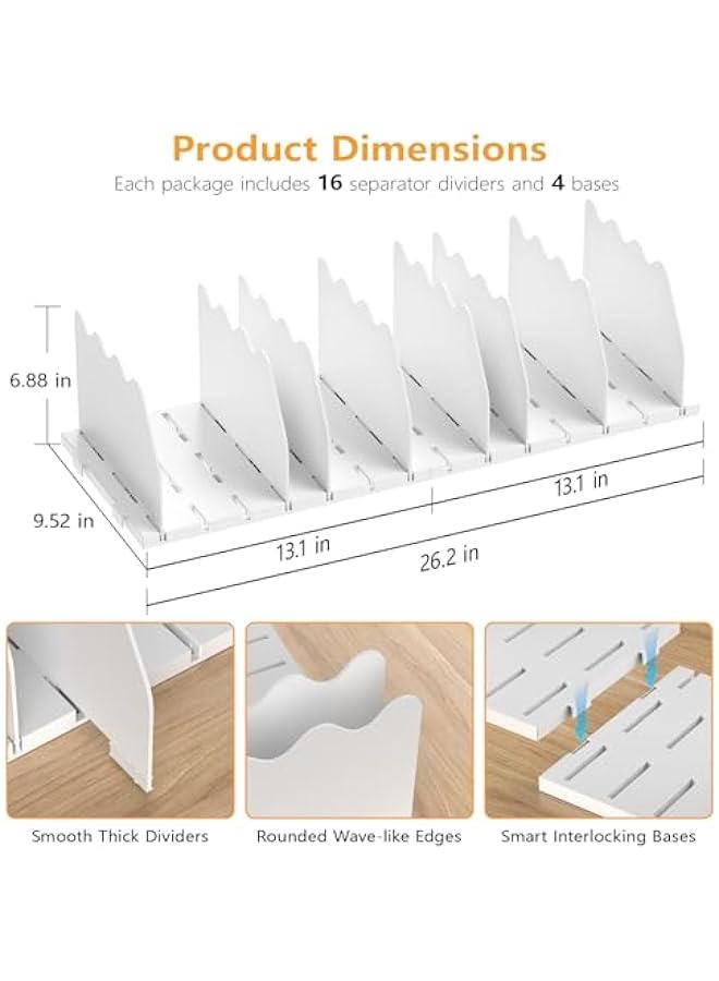 Arabest Purse Storage Organizer for Closet, White Closet Bag Storage Dividers Rack Shelf Purse Dividers for Closet Organization Handbag Separators Closet Purse Organizers and Storage, 4 Pack, White  - Image 2