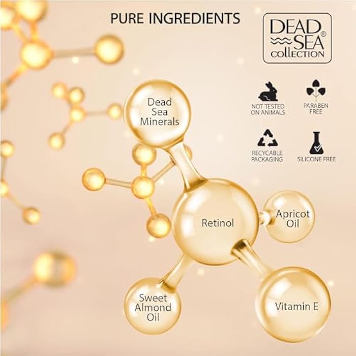 Dead Sea Collection Serum for Face with 2.5% Retinol, Dead Sea Minerals, and Vitamin E – Anti Aging Nourishing Skin Care Moisturizer to Reduce Wrinkles (1.01 fl. oz) - Image 2