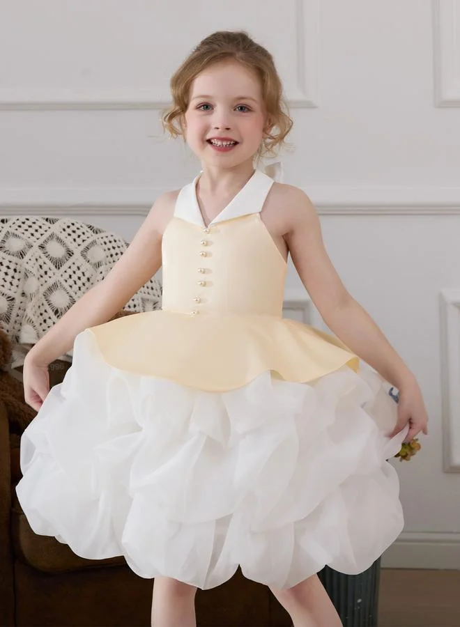Take Two Girls Pearls Embellished Bow Detail A-Line Dress