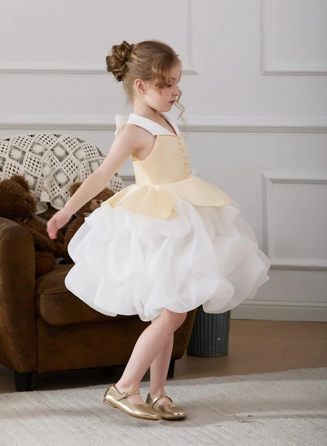Take Two Girls Pearls Embellished Bow Detail A-Line Dress