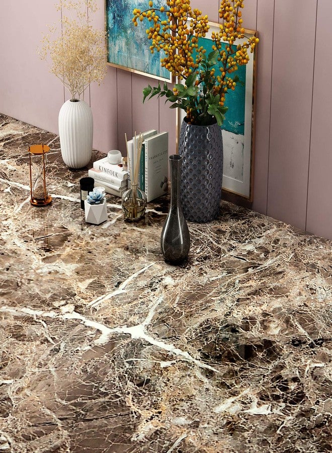 LACHEERY Large Size 36"x160" Light Emperador Marble Countertop Contact Paper Peel and Stick Brown Marble Wallpaper for Kitchen Bathroom Cabinets Marble Contact Paper for Table Desk Worktop Covers - Image 5