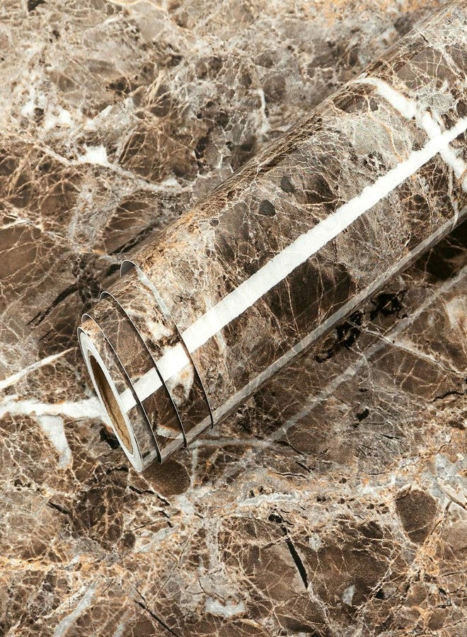 LACHEERY Large Size 36"x160" Light Emperador Marble Countertop Contact Paper Peel and Stick Brown Marble Wallpaper for Kitchen Bathroom Cabinets Marble Contact Paper for Table Desk Worktop Covers - Image 1