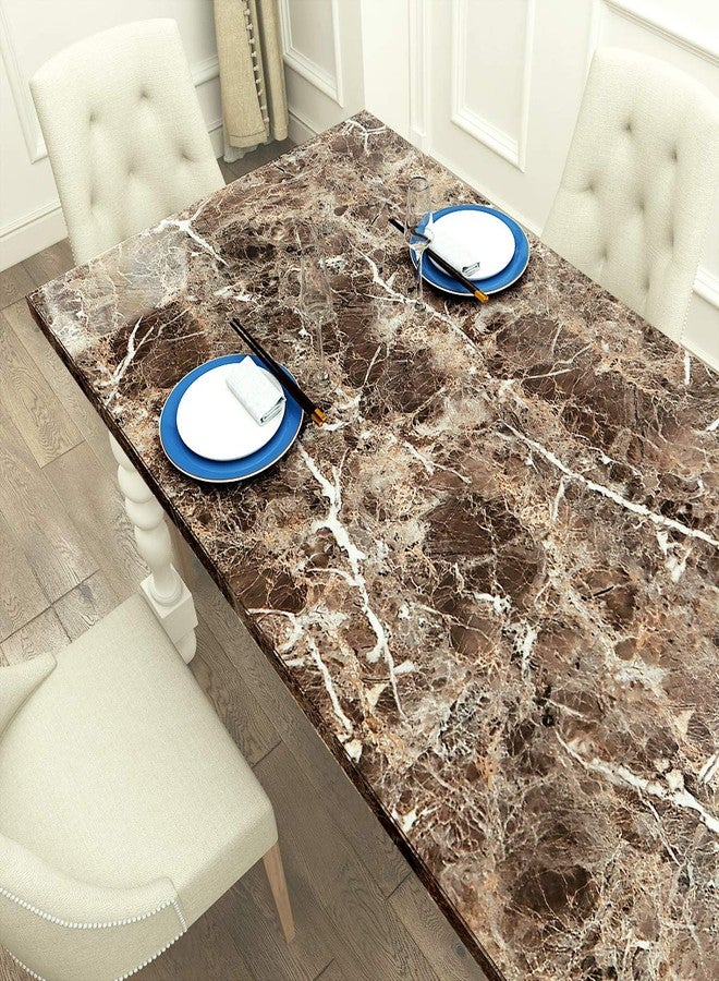LACHEERY Large Size 36"x160" Light Emperador Marble Countertop Contact Paper Peel and Stick Brown Marble Wallpaper for Kitchen Bathroom Cabinets Marble Contact Paper for Table Desk Worktop Covers - Image 4