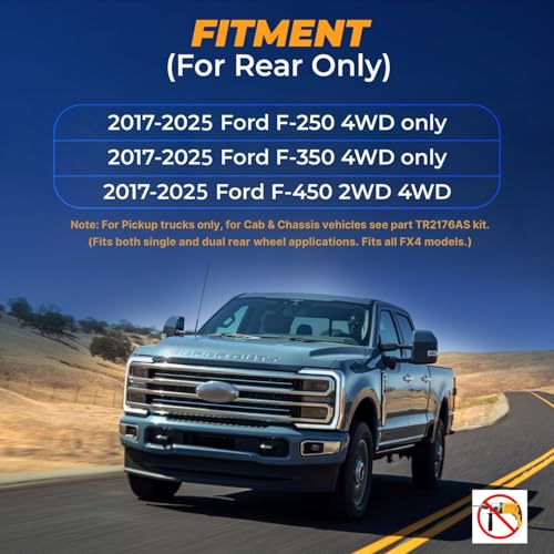 TORQUE Air Suspension Bags Kit with Internal Jounce Bumper for 2017-2025 Ford F250 F350 4WD only and F450 2WD 4WD F-250 F-350 F-450 Super Duty Rear Helper Bag Spring, Up to 7,500 lbs (TR75625) - Image 3