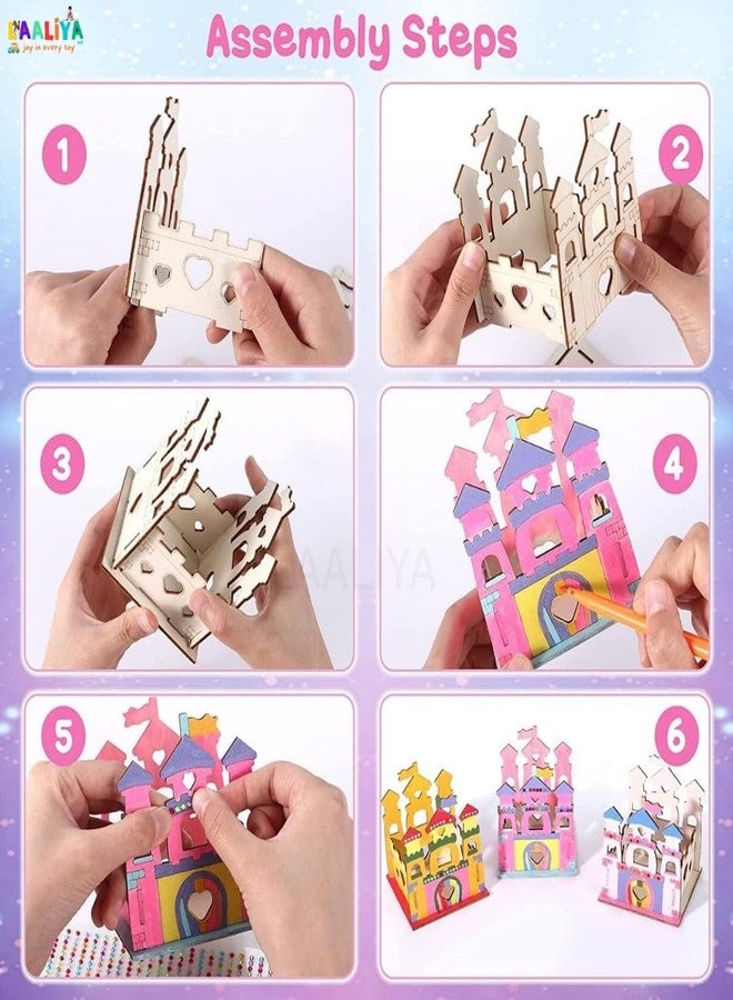 LAALIYA WoodKraft DIY Castle Pen Holder Kit for Kids - Wooden Craft Set with Paints - Make, Paint & Play - Fun Educational Art Activity for Ages 3+ - Image 2