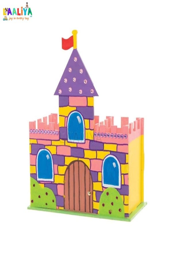 LAALIYA WoodKraft DIY Castle Pen Holder Kit for Kids - Wooden Craft Set with Paints - Make, Paint & Play - Fun Educational Art Activity for Ages 3+ - Image 5