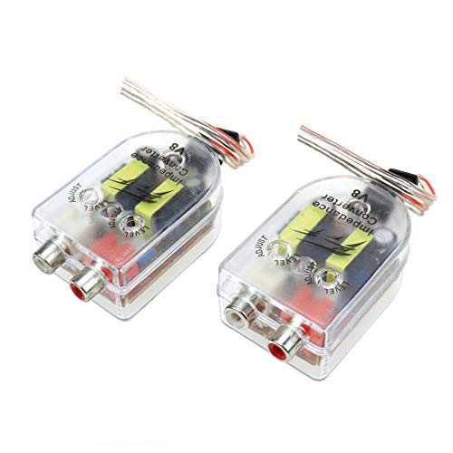 AUTUT 2 Pcs High to Low Speaker Impedance Converter Audio Signal Adapter for Speaker Output to RCA Line Control Car Amplifier Wiring - Image 1