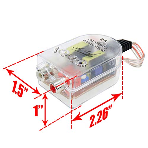 AUTUT 2 Pcs High to Low Speaker Impedance Converter Audio Signal Adapter for Speaker Output to RCA Line Control Car Amplifier Wiring - Image 2