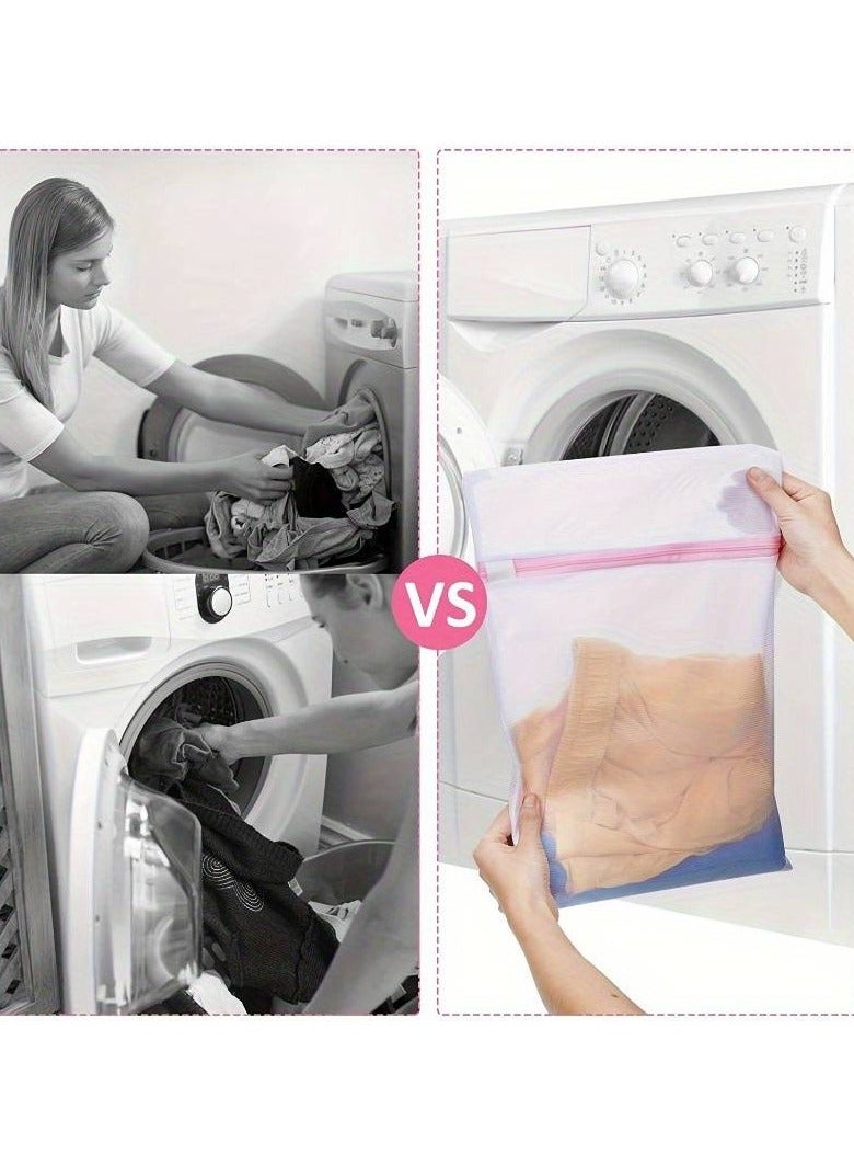 Set of 2 Grids Zippered Washing Machine Washing Bag for Travel Bra, Shoes, Suitcase, Socks, Underwear, Baby Clothes  - Image 2
