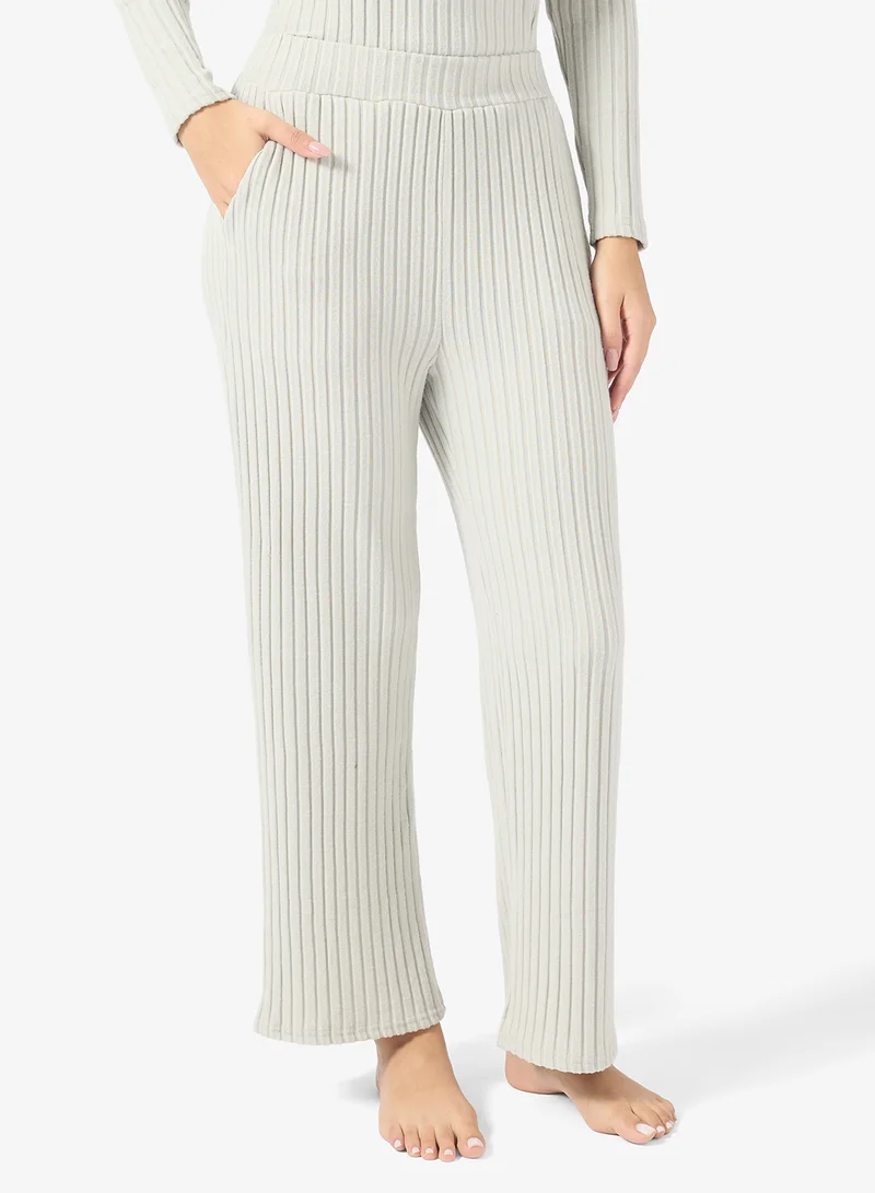 Ginger Cozy Ribbed Loungewear Pyjama Set