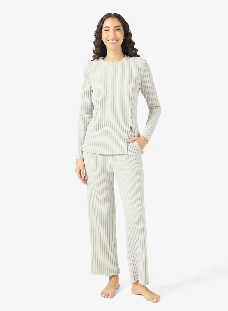 Ginger Cozy Ribbed Loungewear Pyjama Set