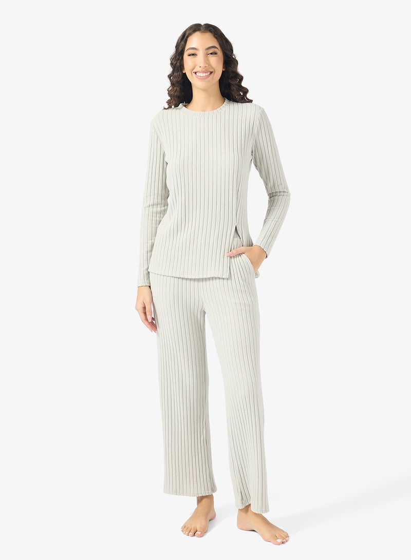 Ginger Cozy Ribbed Loungewear Pyjama Set - Image 1