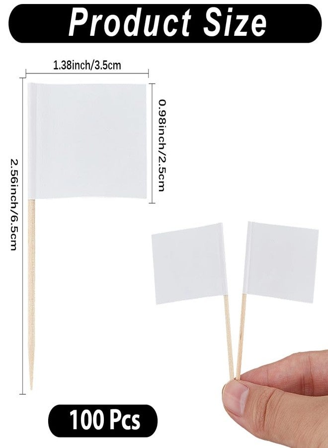 مجموعة CREATCABIN مكونة من 100 قطعة من علامات الجبن، وأعواد أسنان فارغة، وأعواد كوكتيل، ولافتات طعام ورقية، وملصقات بوفيه، وبطاقات مقبلات، وأعواد كب كيك، مناسبة لألواح التقديم، وحفلات أعياد الميلاد، وحفلات الزفاف، باللون الأبيض، مقاس 2.6 × 1.4 بوصة. - Image 2