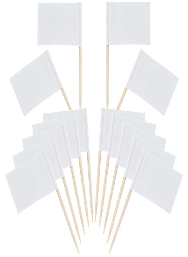 مجموعة CREATCABIN مكونة من 100 قطعة من علامات الجبن، وأعواد أسنان فارغة، وأعواد كوكتيل، ولافتات طعام ورقية، وملصقات بوفيه، وبطاقات مقبلات، وأعواد كب كيك، مناسبة لألواح التقديم، وحفلات أعياد الميلاد، وحفلات الزفاف، باللون الأبيض، مقاس 2.6 × 1.4 بوصة. - Image 1