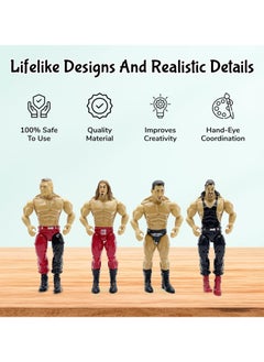 Flexforce WWE Wrestlemania Wrestlers with 12-Piece of Random Characters And A Ring Ultimate Warrior Power  - Image 4