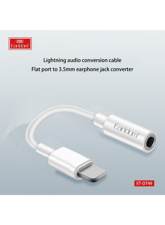 Earldom ET-OT49 Lightning to 3.5mm Audio Adapter 0.15m  White - Image 2