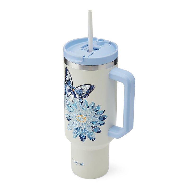 Dolly Parton Tumbler With Handle, Double Wall Vacuum Insulated Stainless Steel With Straw Lid, Cold For Up To 24 Hours Or Hot For Up To 8 Hours, 40 Ounce, Blue Jewel - Image 5
