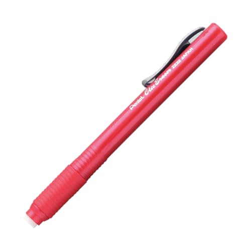 Pentel Clic Retractable Eraser, Refillable, Red Barrel (PENZE22B) - Image 1