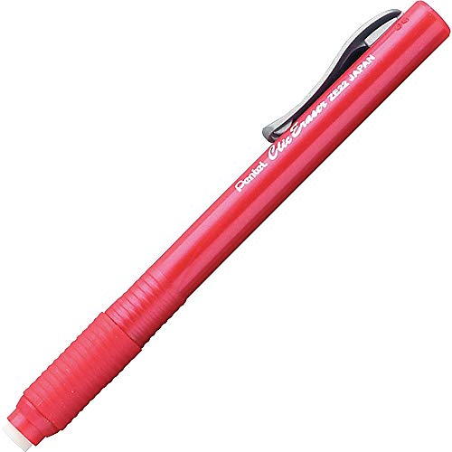 Pentel Clic Retractable Eraser, Refillable, Red Barrel (PENZE22B) - Image 5