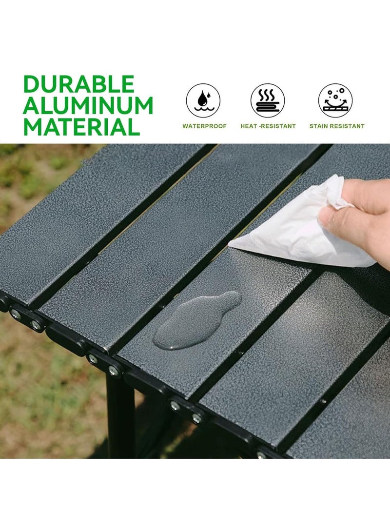 Decorhills Camping Folding Table, Lightweight Portable Aluminum Folding Table with Roll-Up Tabletop and Carry Bag, Camping Table for Picnic, BBQ, Cooking, Fishing, Hiking, Beach, and Travel - 95×55×50 cm - Image 3