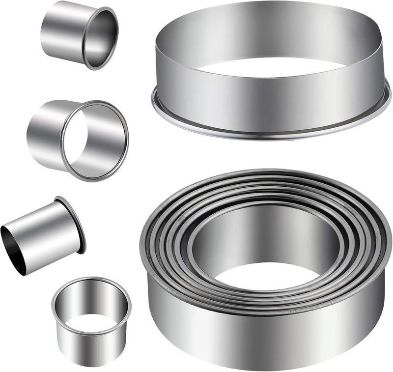 Winerming Round Cookie Cutters Set 12 Pieces Bistcuit Cookie Cutters Circle Pastry Cutters Round Donut Ring Molds for Baking for Pastries Doughs Doughnuts - Image 2