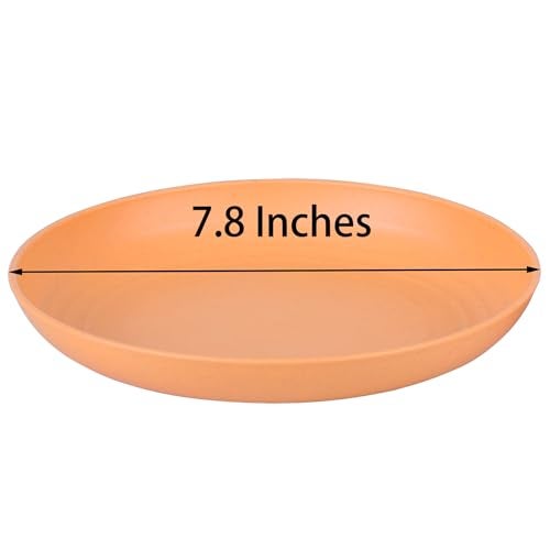 LuckyZone 7.8 Inches Unbreakable Wheat Straw Plates - Reusable Plate Dinner Set - Dishwasher & Microwave Safe - Healthy, BPA Free & Eco-Friendly (7.8 Inches/4 Color_H) - Image 2