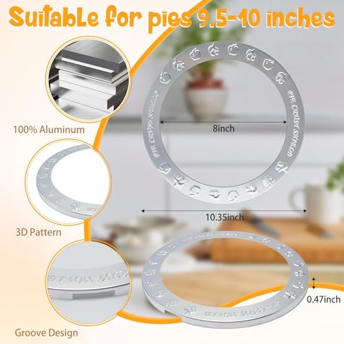 Sel Natural 1 Pack Pie Crust Shield Aluminum NonStick Pie Crust Protectors for Edges for Baking Fits 95 Inch to 105 Inch Pie Plates Ideal for Thanksgiving Christmas Home Kitchen Bakers 1 - Image 5
