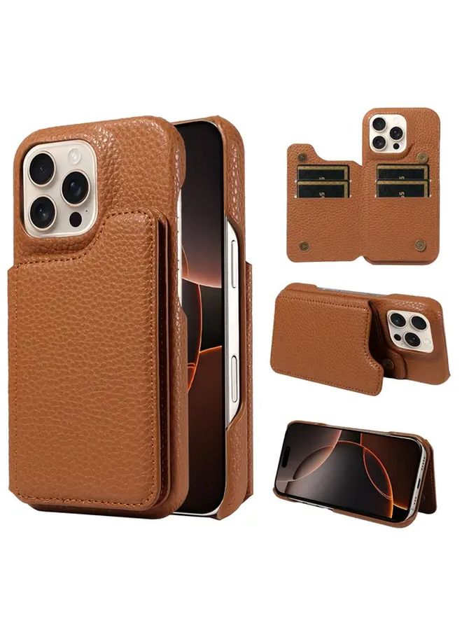 Beige Magnetic Snap On Phone Case With Card Slot For Galaxy S21 Ultra 5G - Image 1