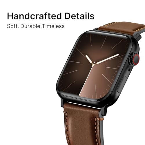 Fullmosa Premium Leather Bands Compatible with Apple Watch Strap 42mm(Series 11 10) 38mm 40mm 41mm,Yola Bracelet for iWatch SE2 SE Series 11 10 9 8 7 6 5 4 3 2 1,38mm 40mm 41mm Dark Brown - Image 2